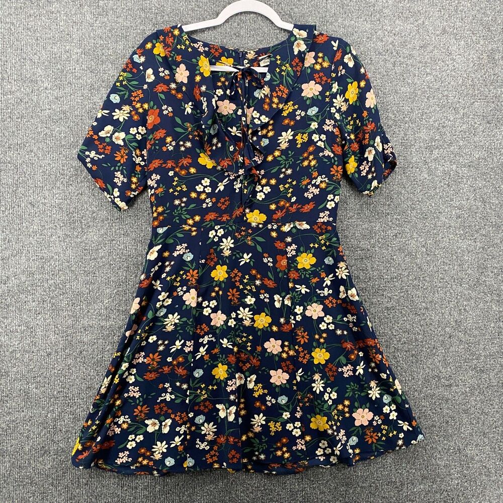 Molly Bracker Dress Womens‎ S Blue Floral A-Line Fairy Cottagecore Boho Prairie